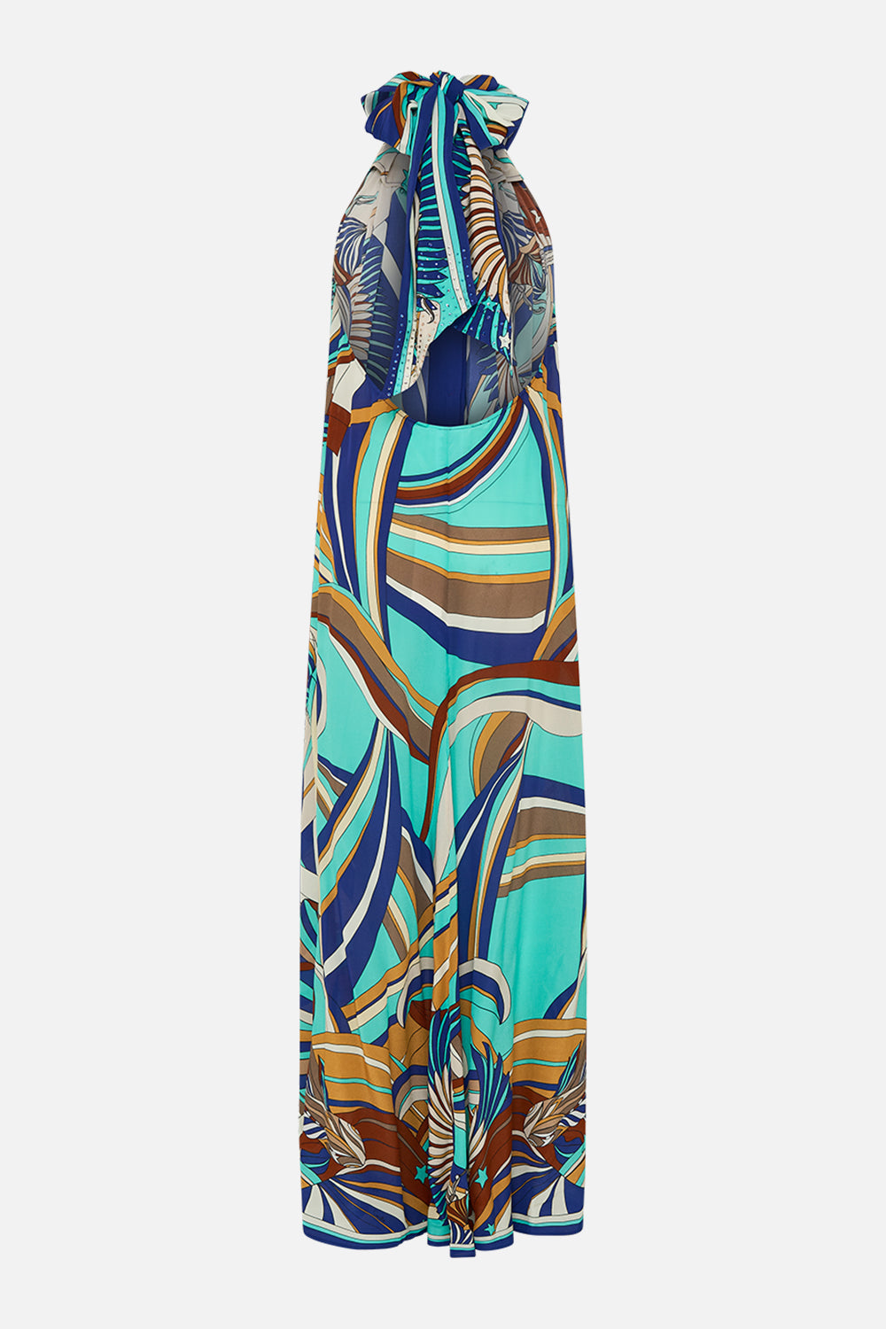 CAMILLA Button Front Opening Dress in Oasis Oracle print.