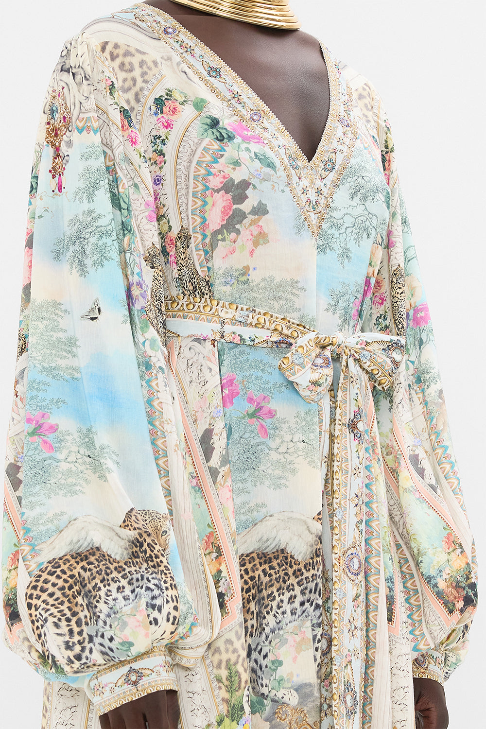 CAMILLA Blouson Sleeve Trapeze Dress in We Always Have Alexandria Print.