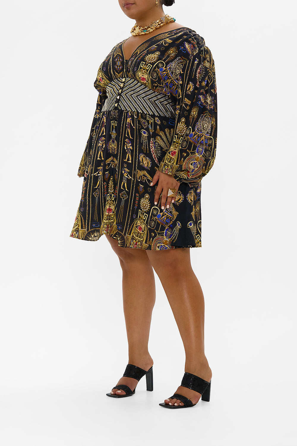 CURVED WAISTBAND SHORT DRESS CARTOUCHE KINGDOM