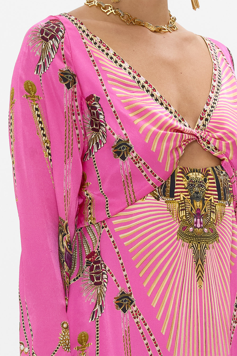 CAMILLA Long Sleeve Twist Dress in Oasis Oracle print.