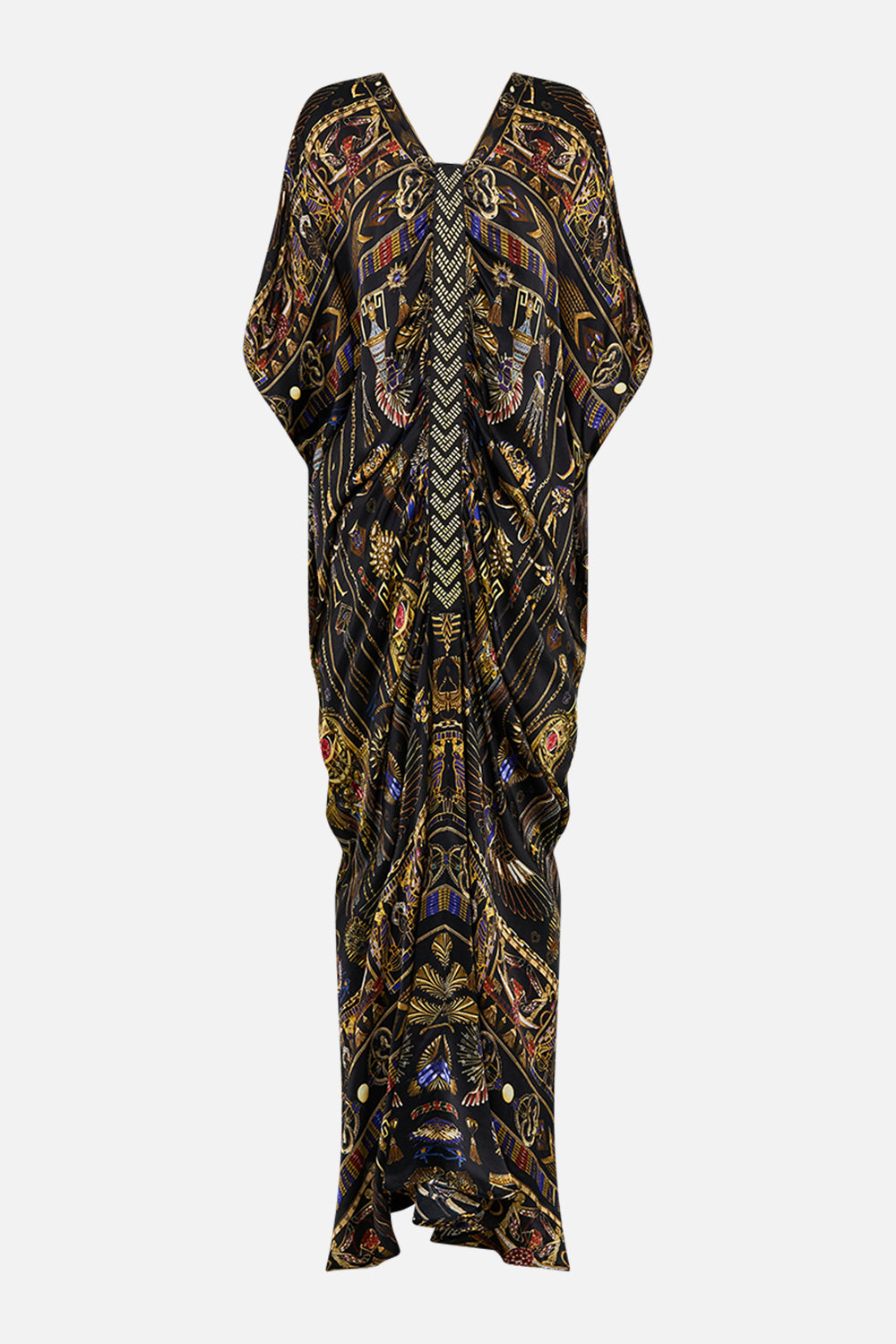 CAMILLA Kaftan With Front Tab Detail in Cartouche Kingdrom print.