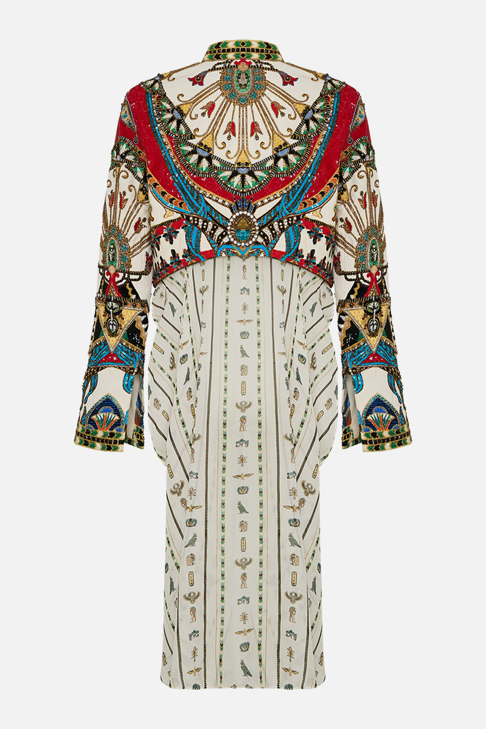 CAMILLA Open Front Jacket with Full Length Back in Valley of the Queens print