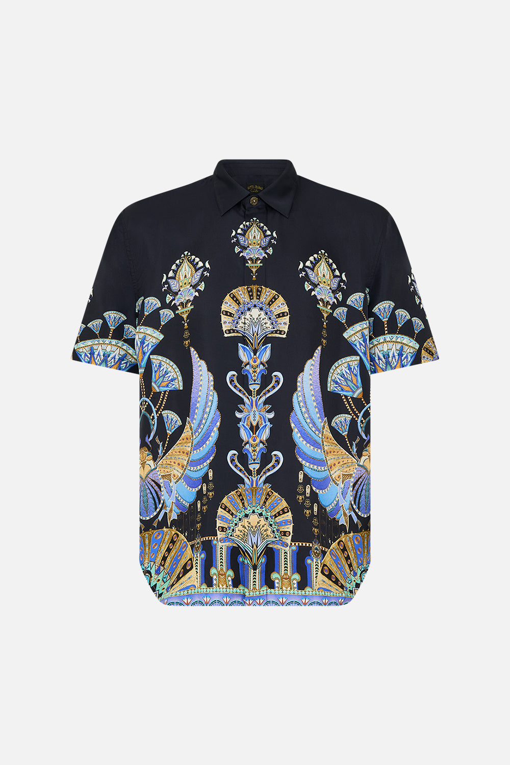 Hotel Franks By CAMILLA Oversized Button Through SS Shirt in Under Scarab Skies print.