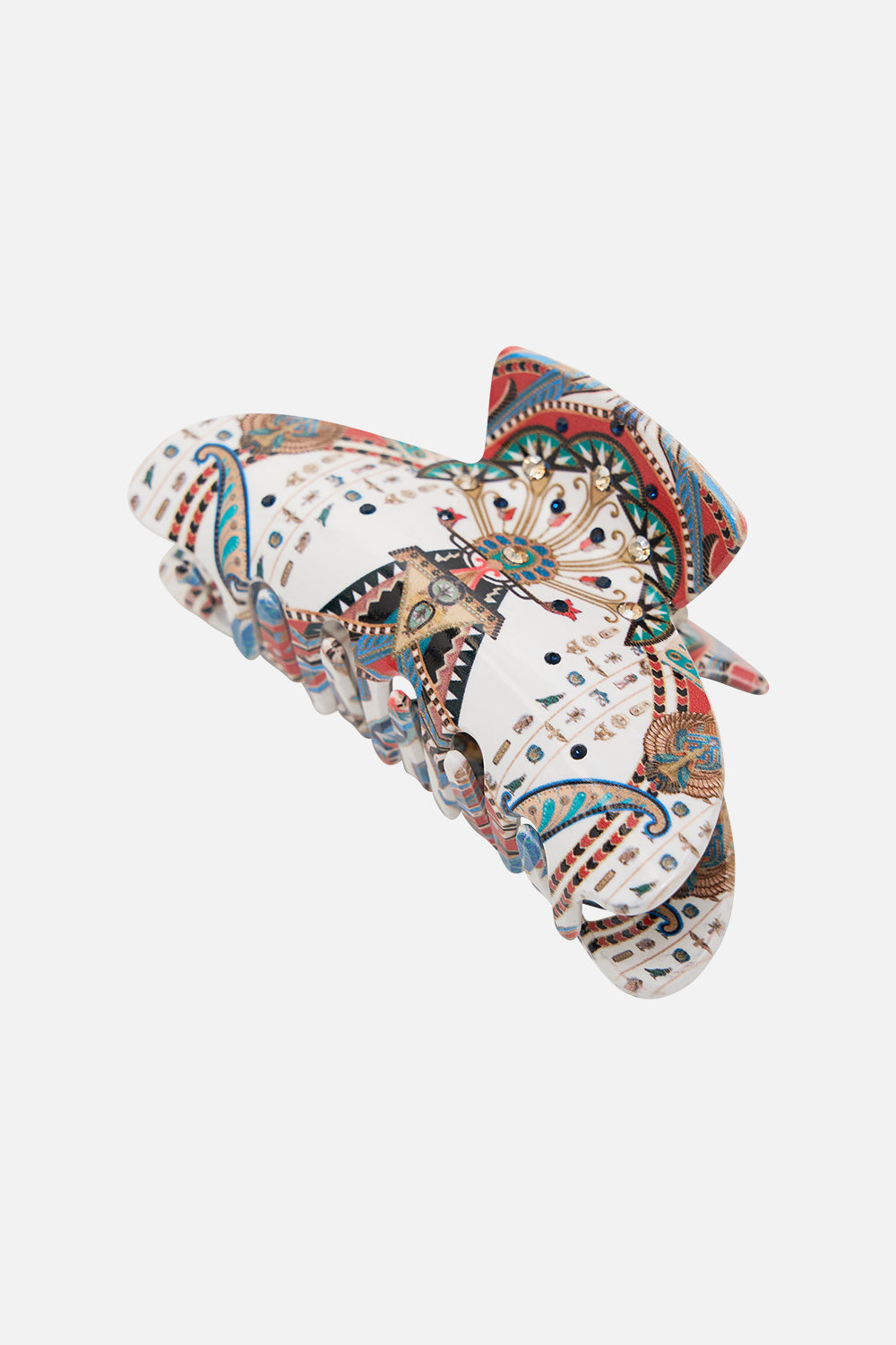CAMILLA Crystalled Hair Clasp in Valley of the Queens print