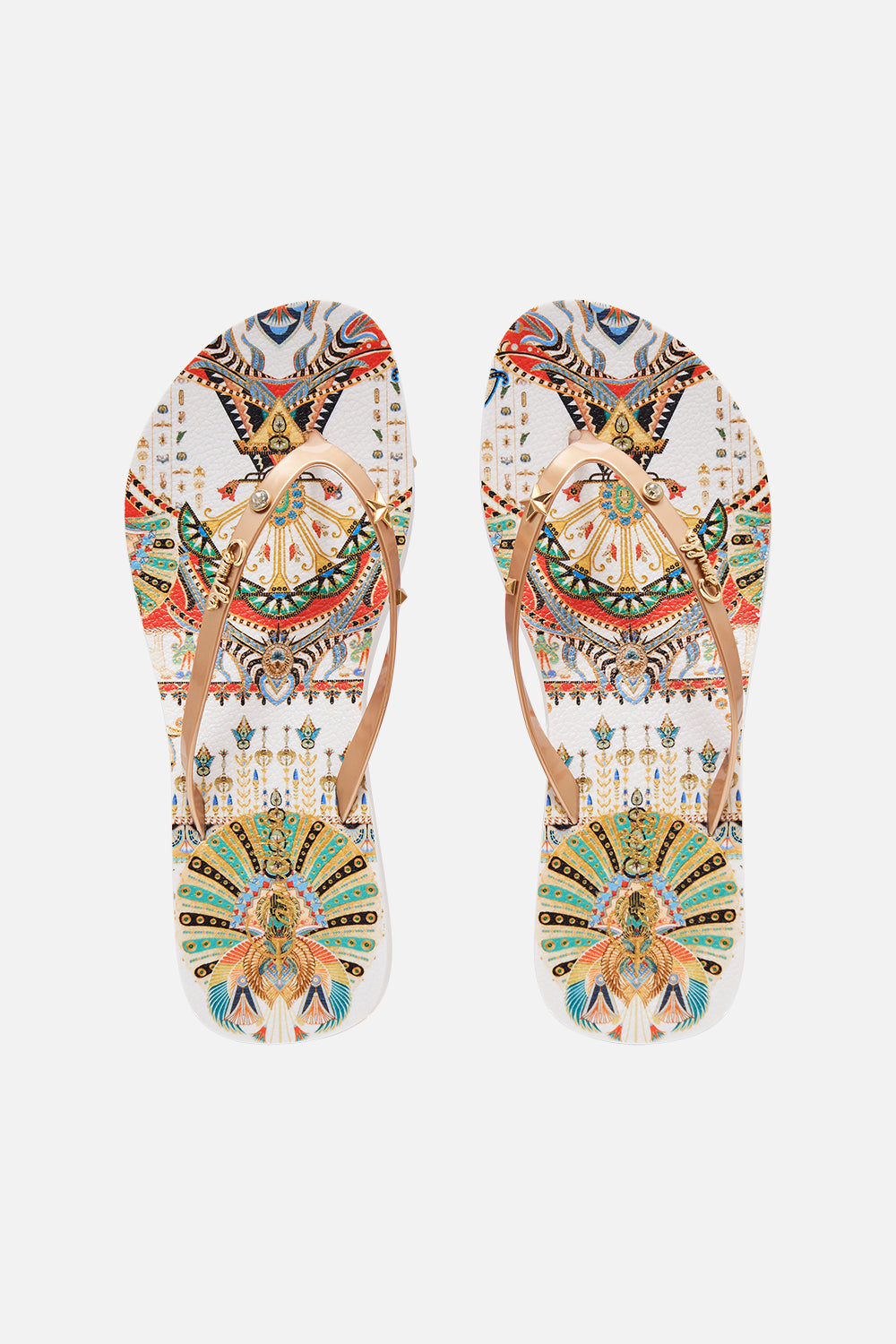 CAMILLA Platform Thongs in Valley Of The Queens print