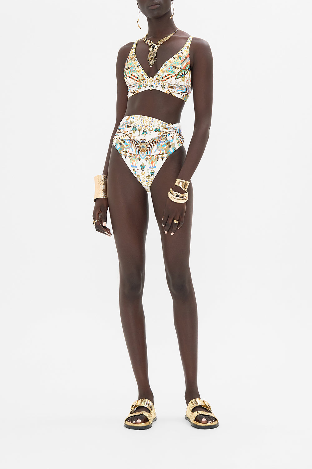 CAMILLA High Waist Pant With Front Band in Valley Of The Queens print.