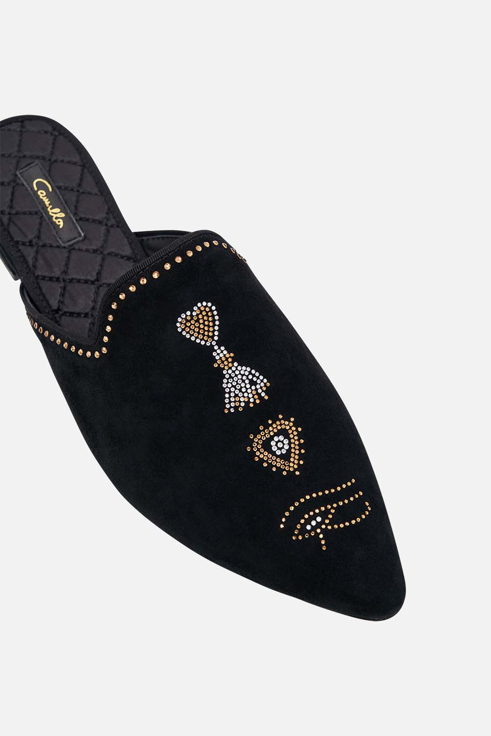CAMILLA Belle Crystalled Slipper Black Crystal