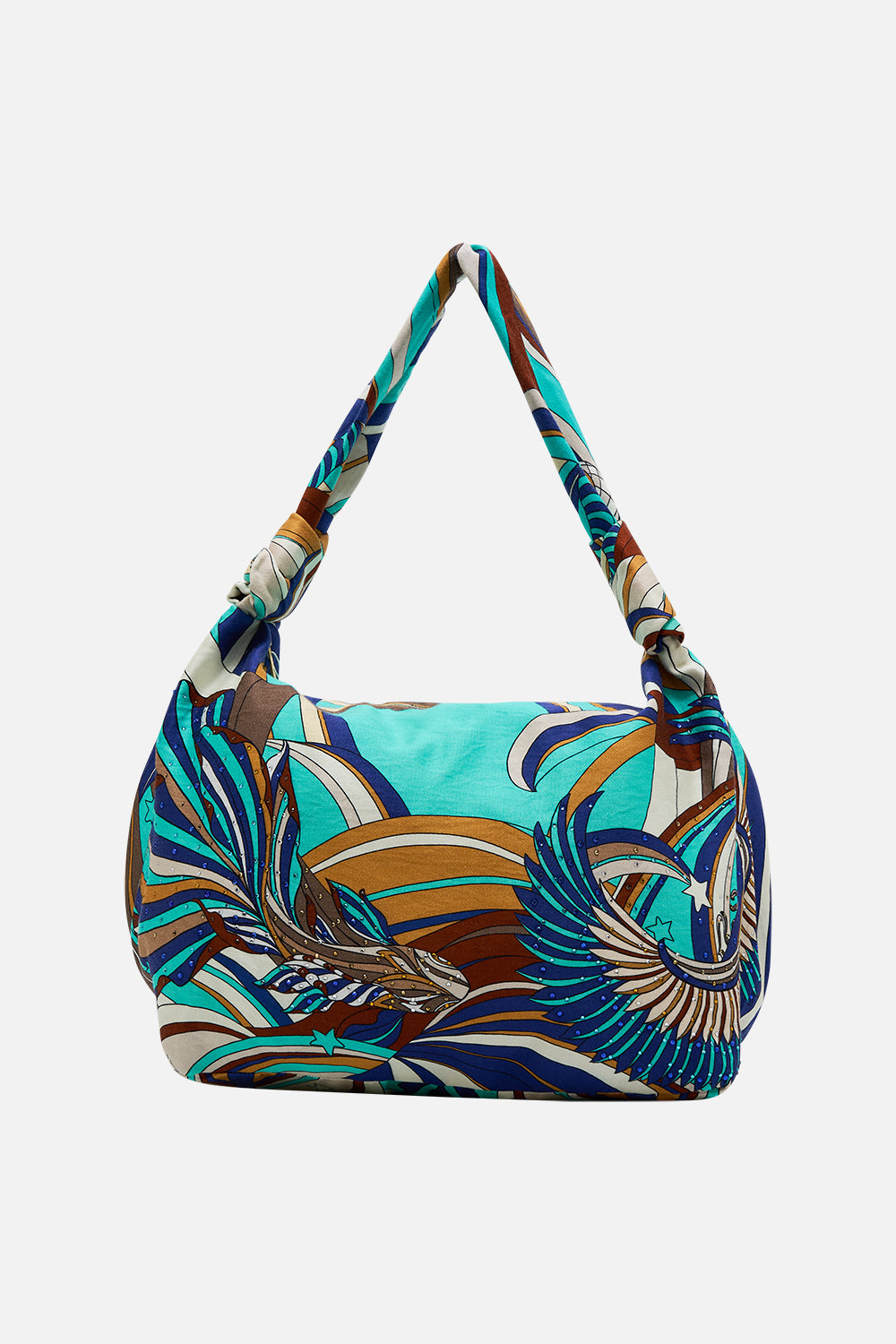 CAMILLA Slouch Shoulder Bag in Oasis Oracle print.