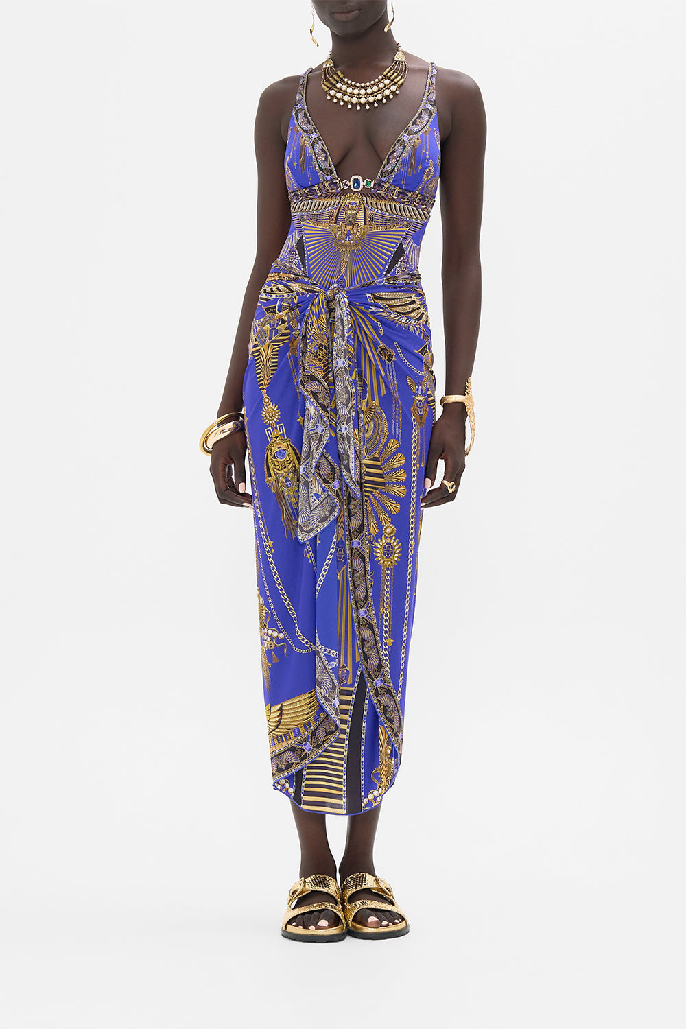 CAMILLA High Tri One Piece With Front Trim in My Fair Pharaoh print.