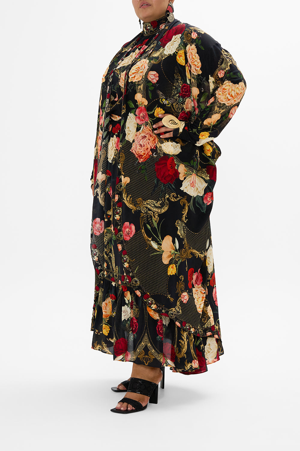 CAMILLA Black Long Casual Jacket with Pockets in Magic in the Manuscripts