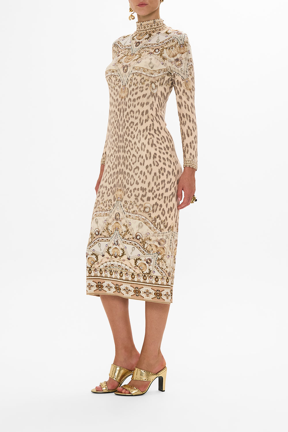 CAMILLA printed jersey dress in Grotto Goddess print