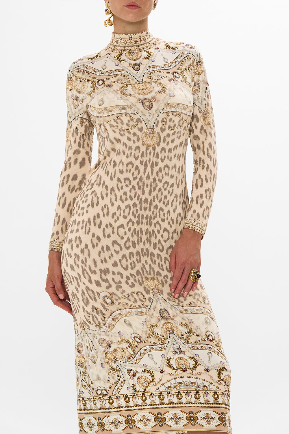 CAMILLA printed jersey dress in Grotto Goddess print