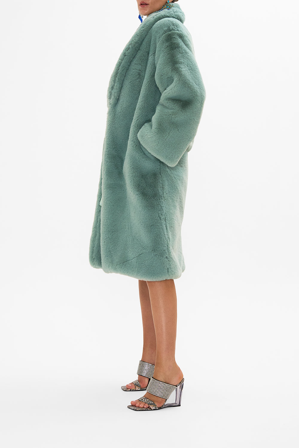 CAMILLA Floral Long Teddy Coat in Dreaming in Dutch