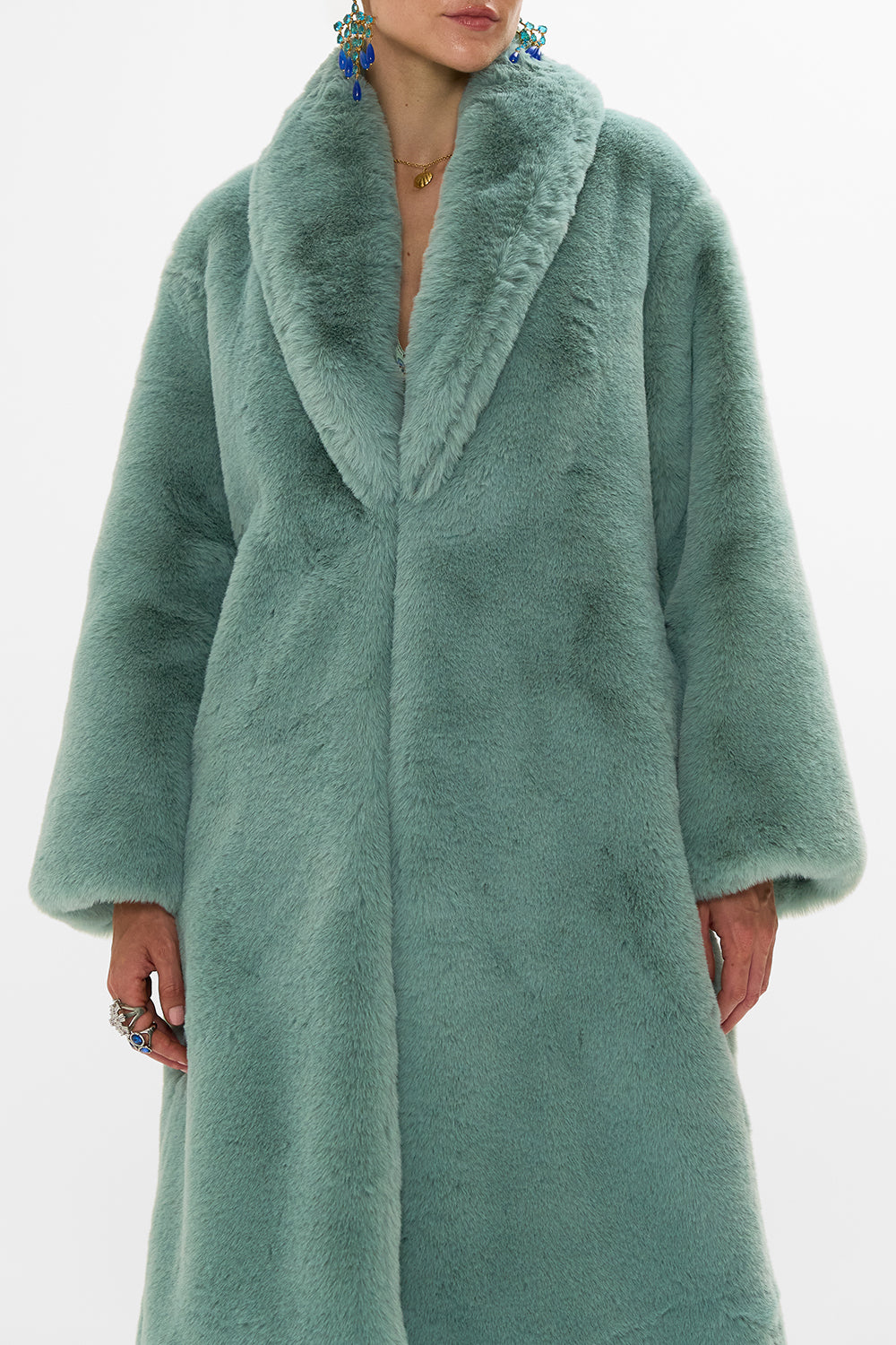 CAMILLA Floral Long Teddy Coat in Dreaming in Dutch