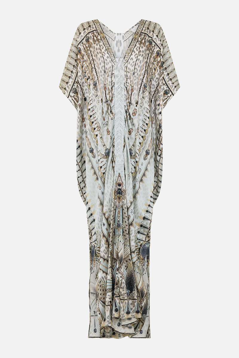 KAFTAN WITH FRONT TAB DETAIL TOTEMS AND TREASURES
