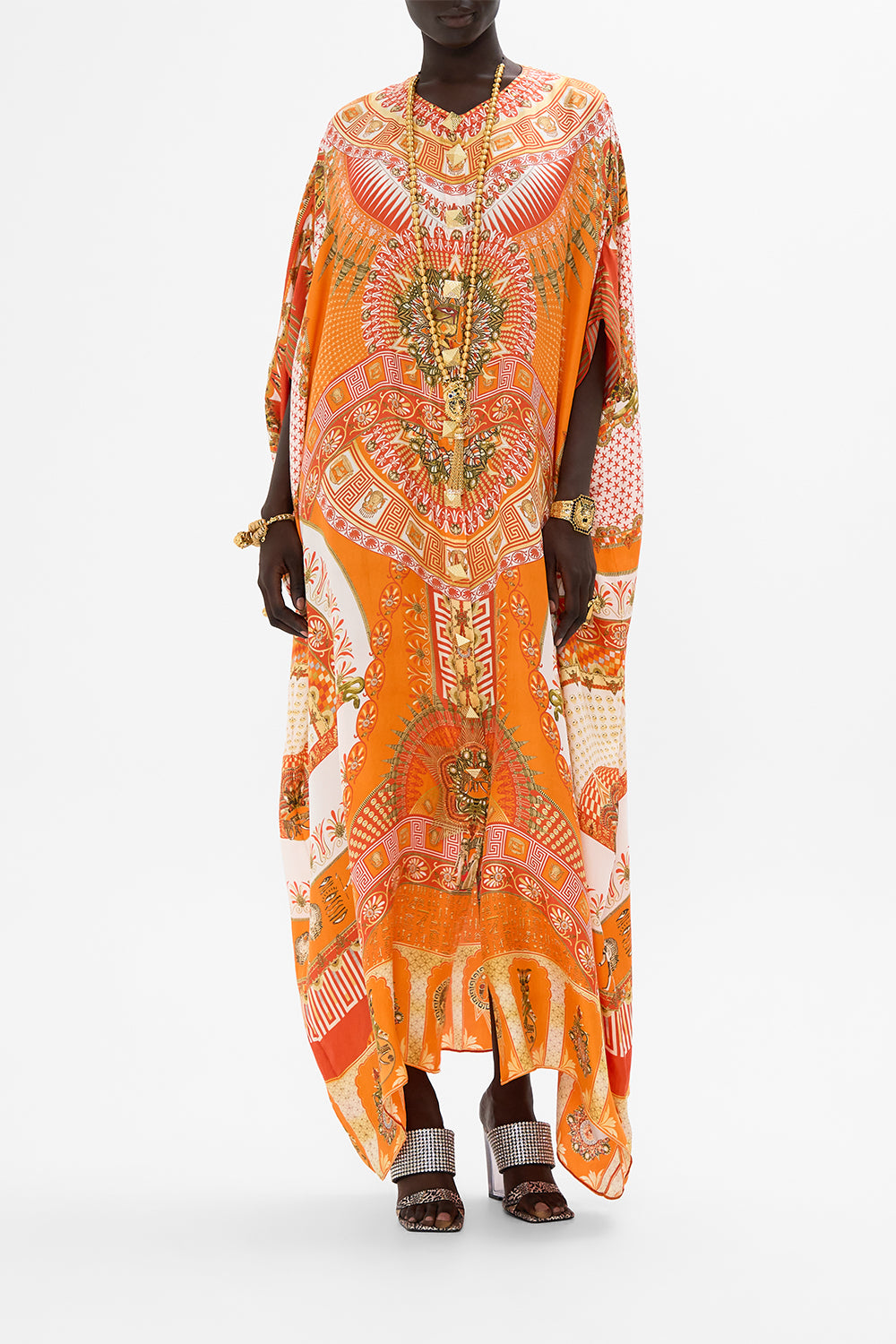 CAMILLA Button Through Batwing Kaftan in The Obelisk Gate Print.