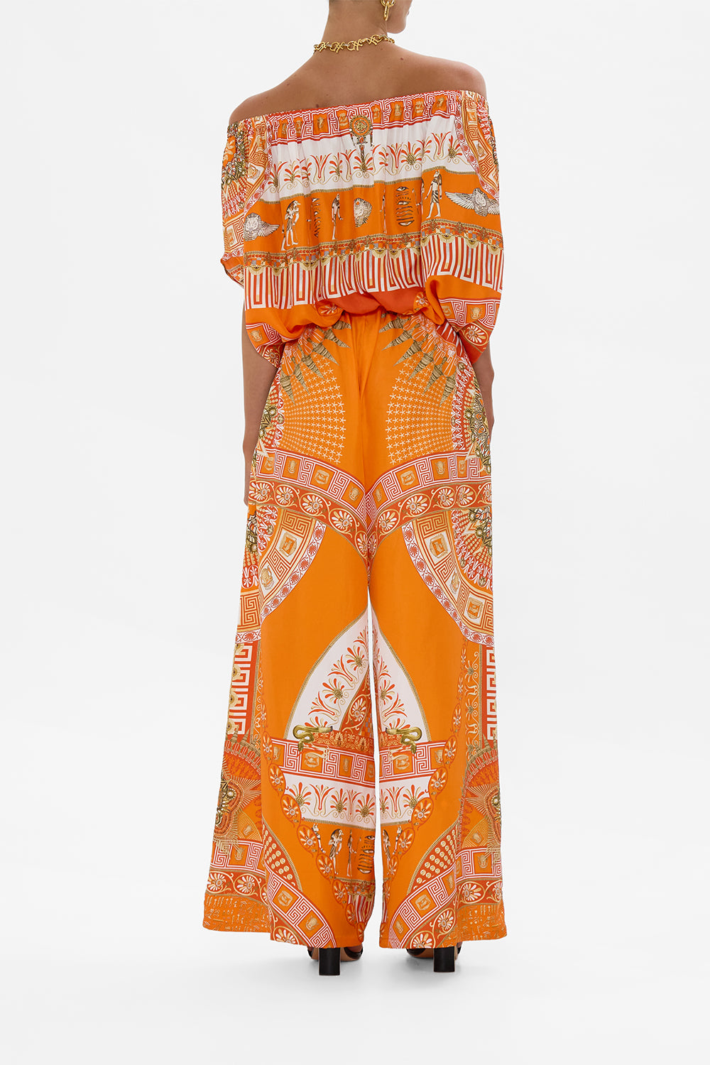 CAMILLA Off Shoulder Elastic Top in The Obelisk Gate Print