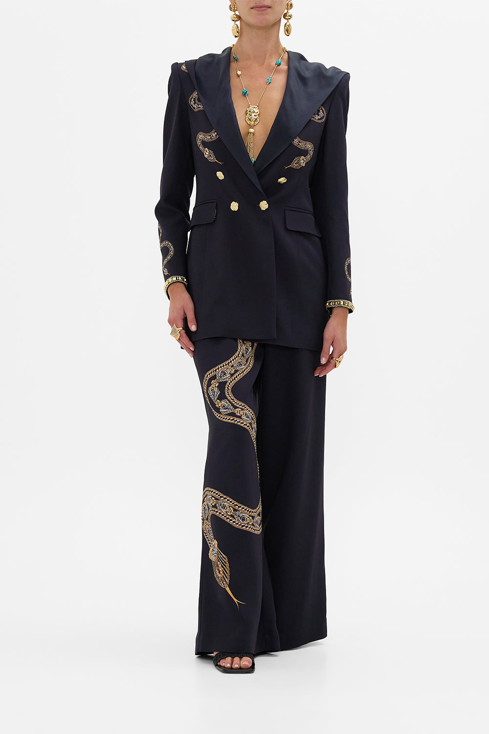 CAMILLA Tailored Jacket With Hood in Call Me Cleopatra print