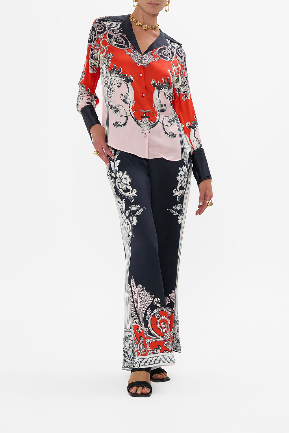 CAMILLA Pyjama Shirt in Mark Of Medusa print