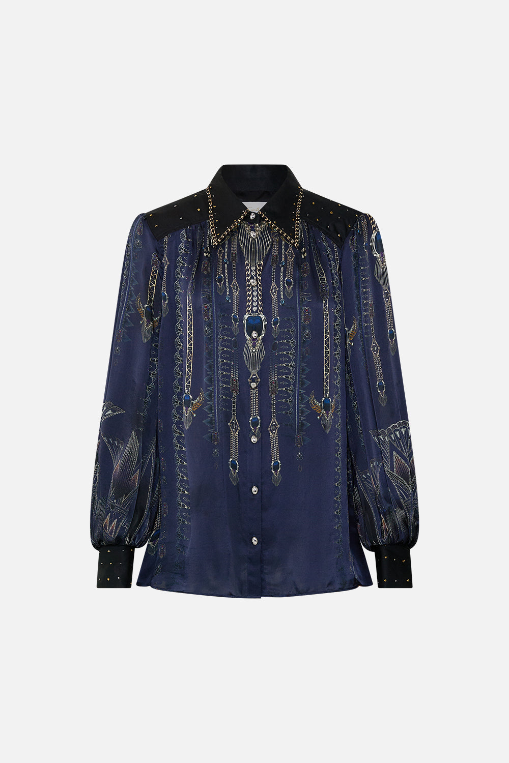 BUTTON THROUGH BLOUSON SLEEVE BLOUSE THE EGYPT EFFECT