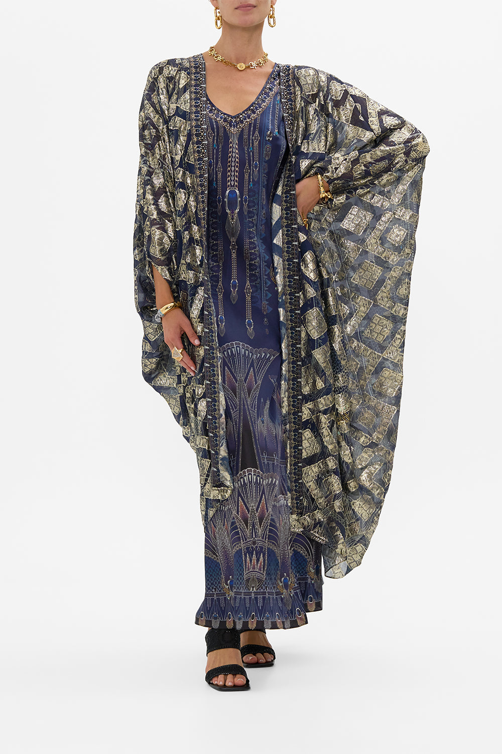 CAMILLA Layer With Centre Back Panel in The Egypt Effect print