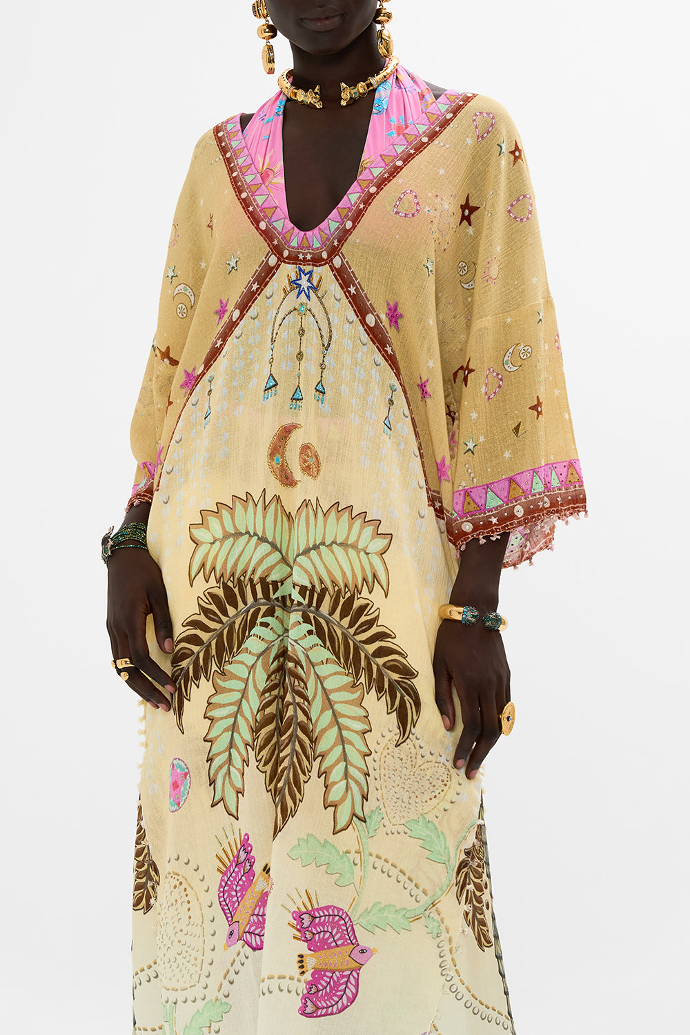 KNOT TRIMMED KAFTAN ASWAN ABSTRACT