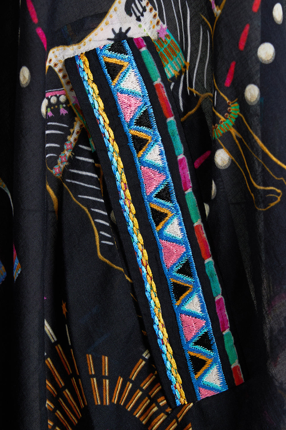 h3 product b3 V NECK KAFTAN WITH FRONT WELT POCKETS NUBIAN NIGHTS hello oversized long kids-waistcoats