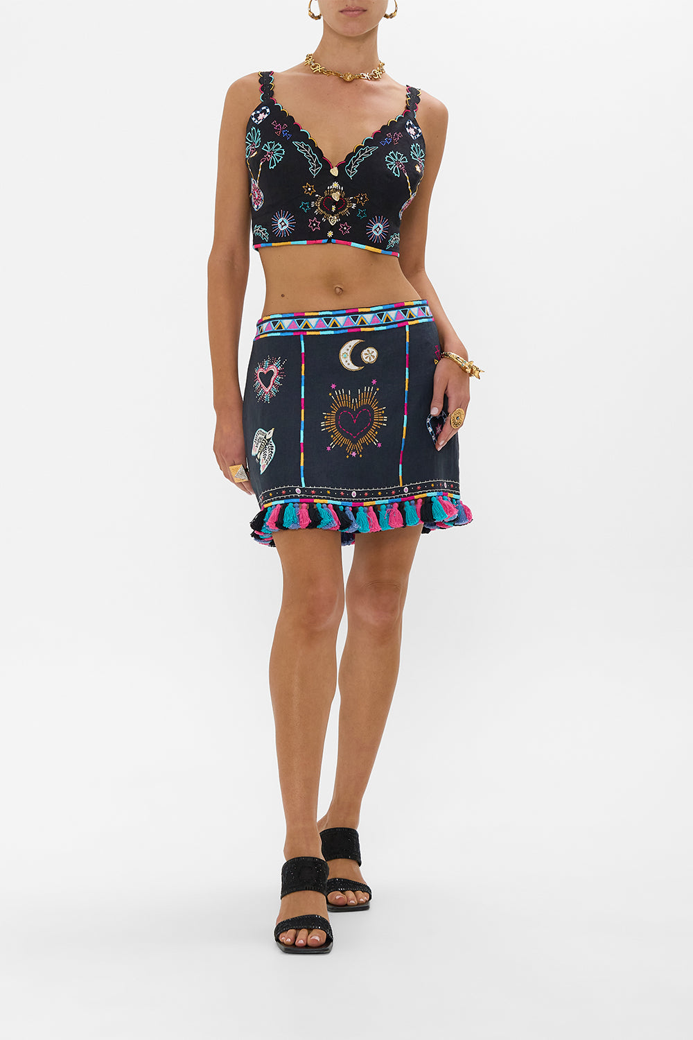 CAMILLA Seam Detail Bralette in Nubian Nights print