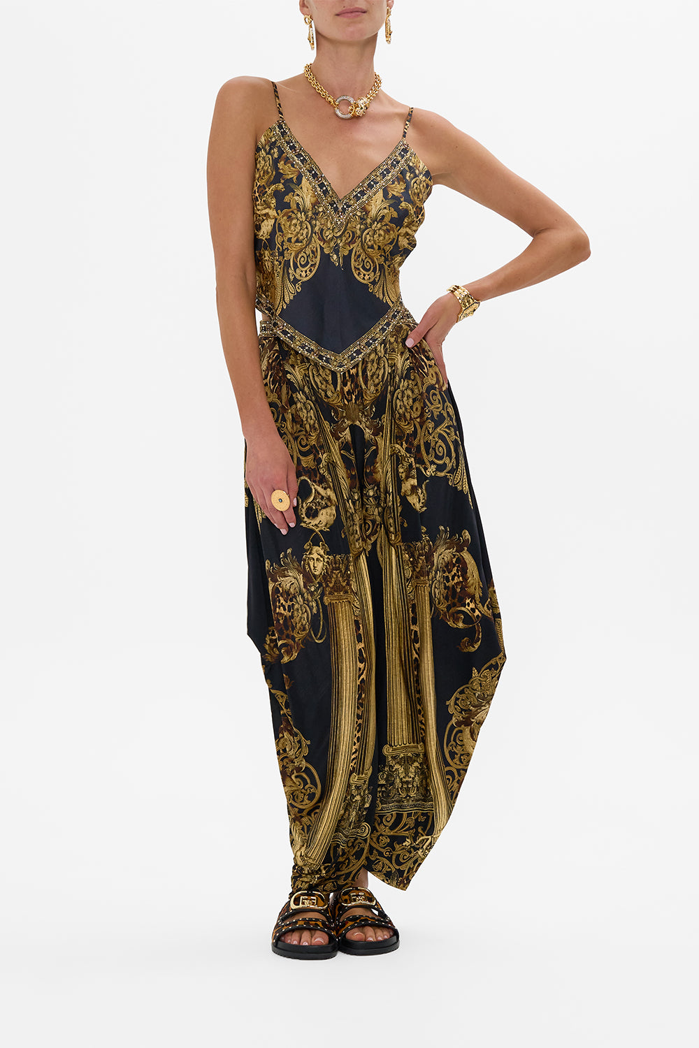 CAMILLA Tie Back Cami in Era Of Empires print