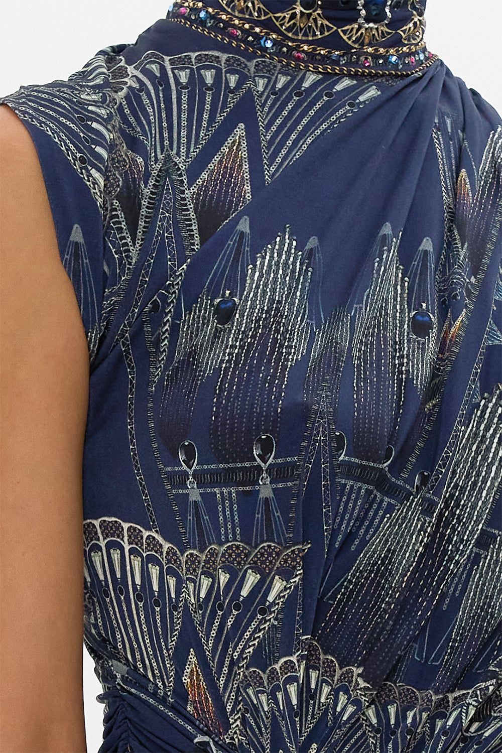 GATHERED COLUMN JERSEY DRESS THE EGYPT EFFECT