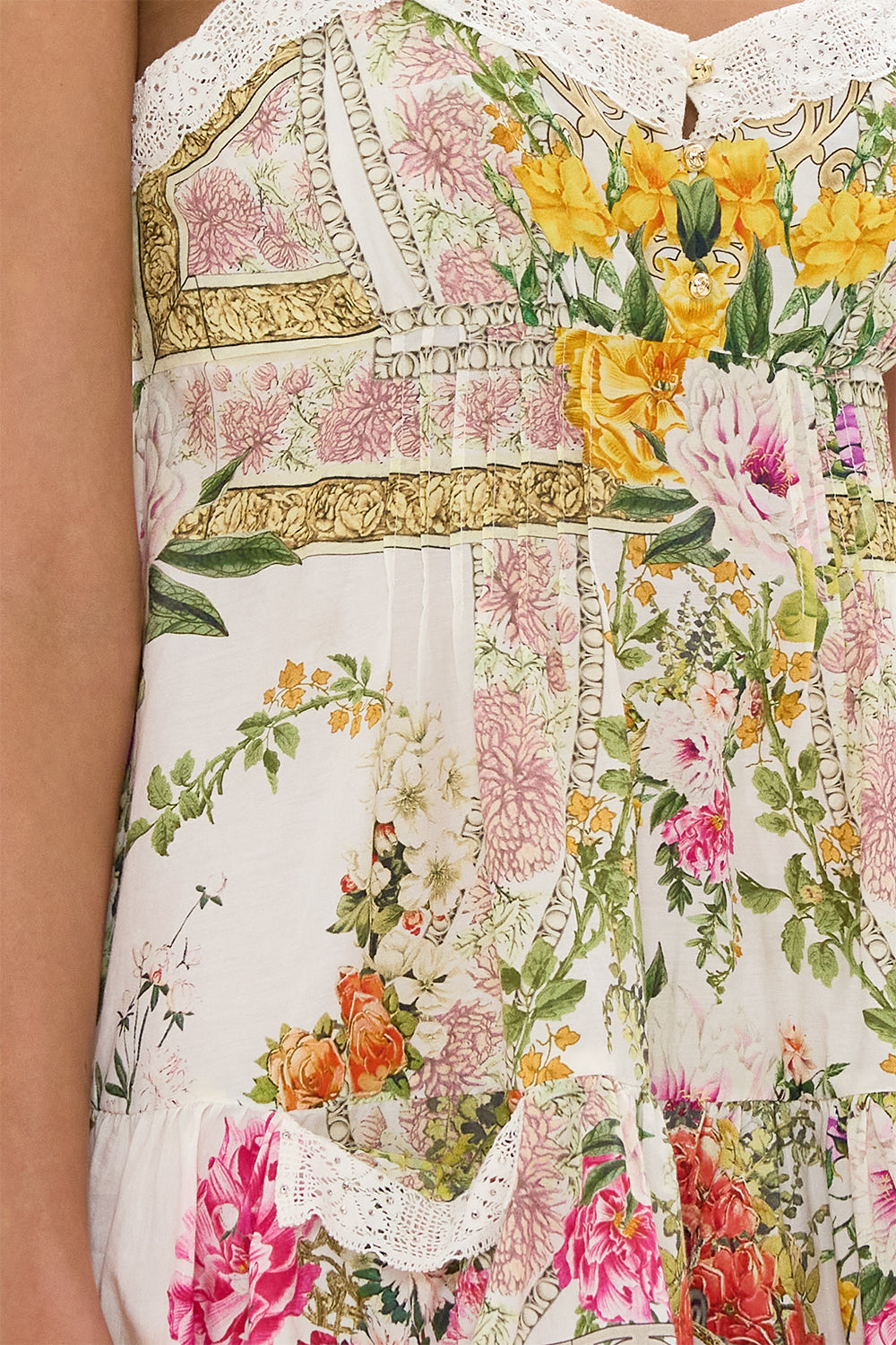 SHORT PINTUCK DRESS WITH POCKETS EGYPTIAN ROSE