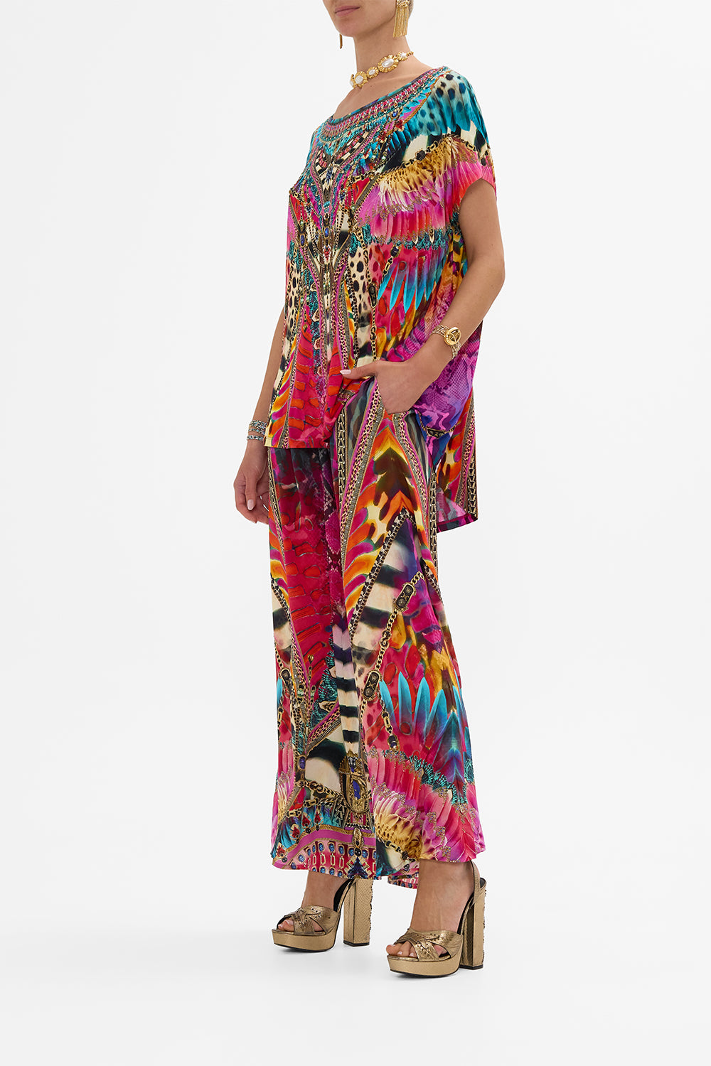 CAMILLA Loose Fit Tee Multi in Sahara Supernatural print.