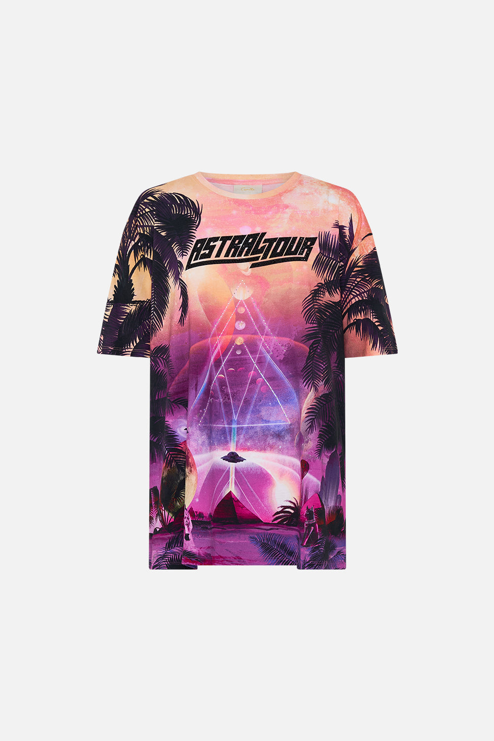 OVERSIZED BAND TEE - PURPLE/MULTI LUXORLAND LADY