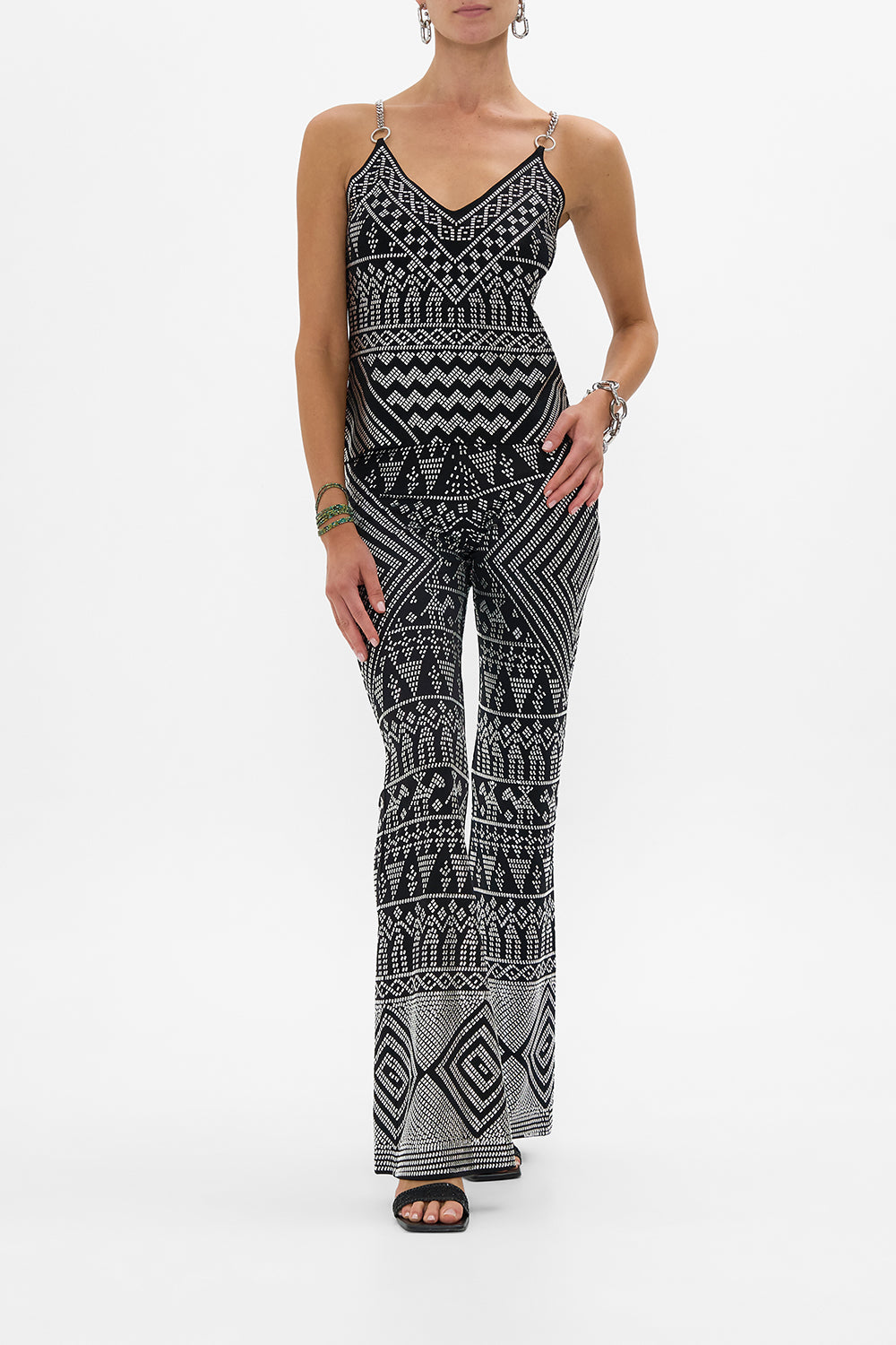 CAMILLA Hardware Strap Knit Cami in The Egypt Effect print