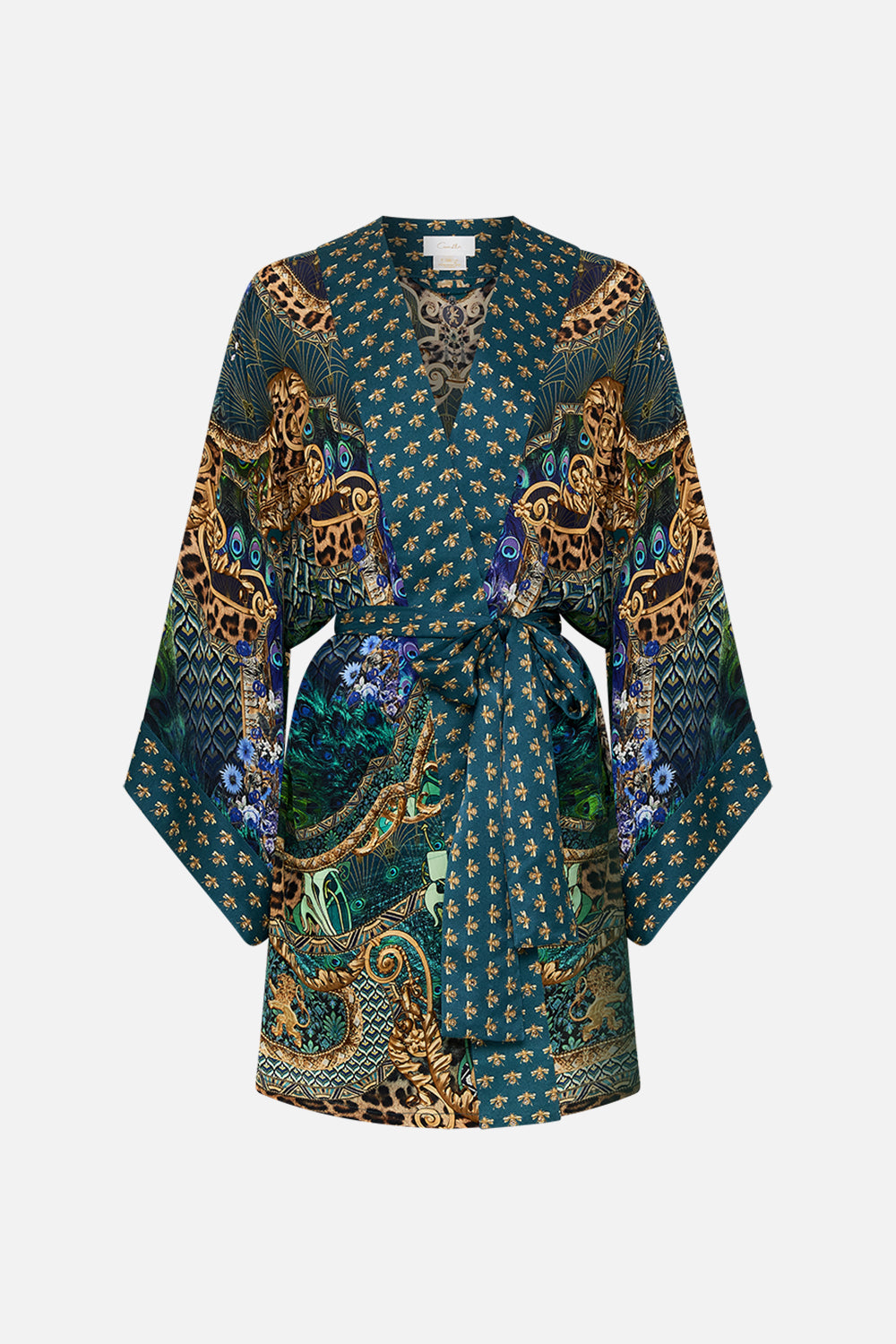 Product view of CAMILLA silk Kimono in Fan Dance print