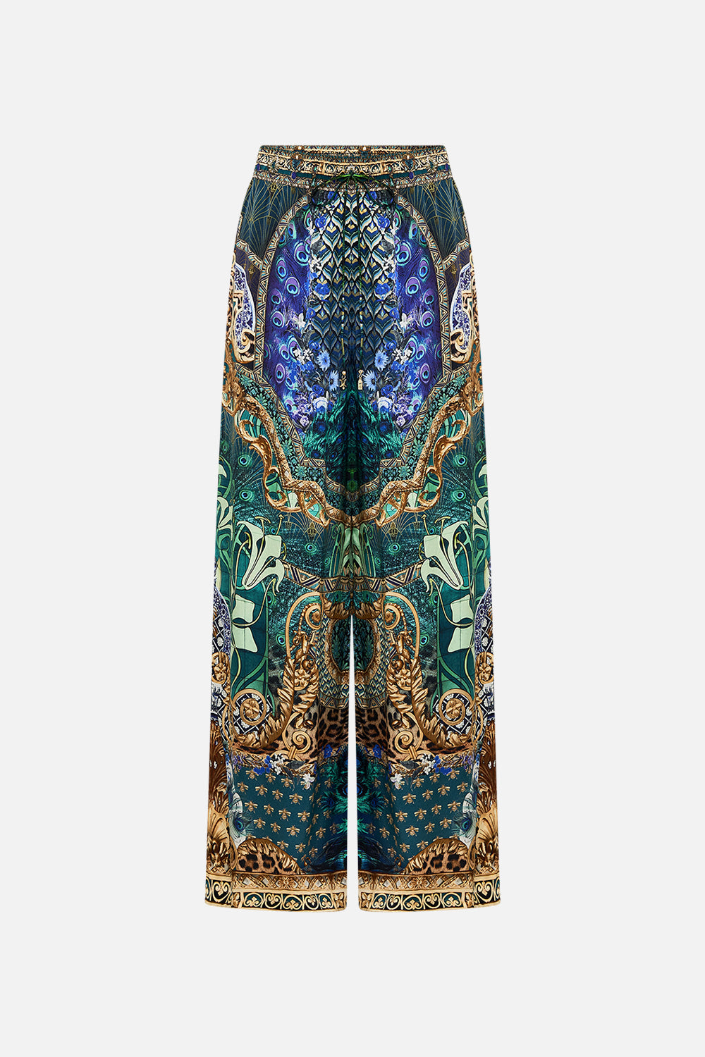 Product view of CAMILLA silk pants in Fan Dance print