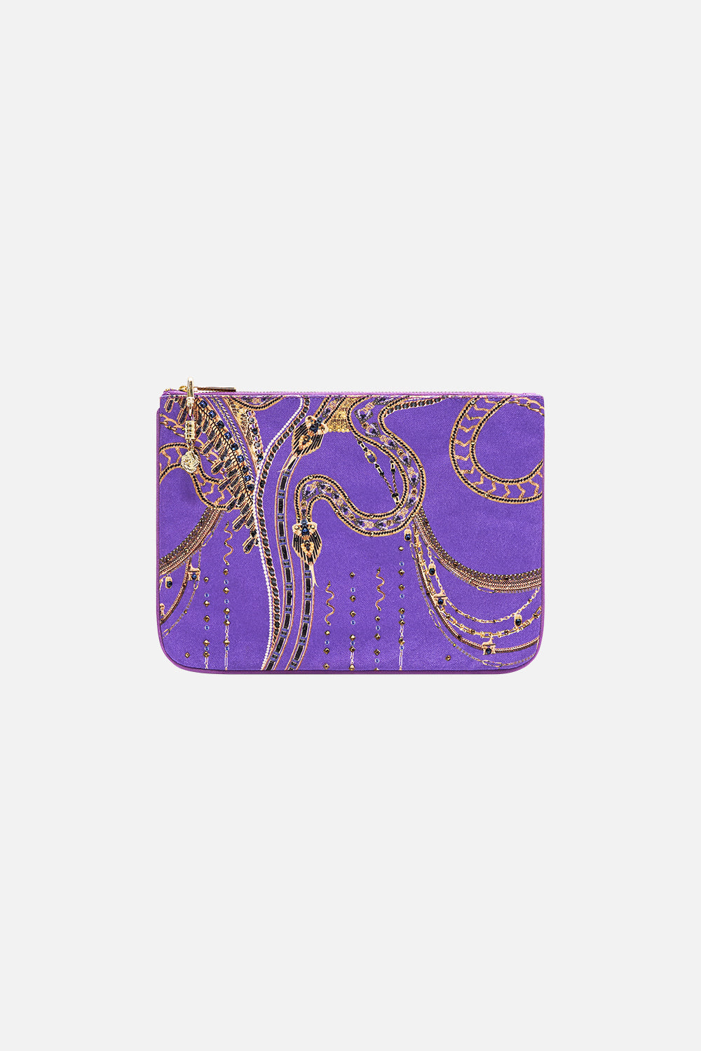 CAMILLA Small Canvas Clutch in Luxorland Lady print