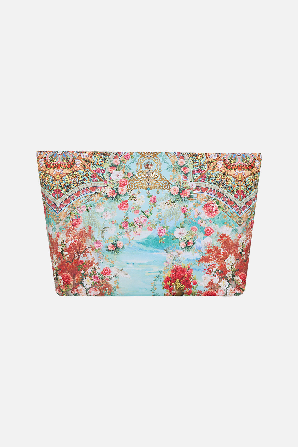 CAMILLA Large Makeup Clutch in The Jewellery Museum print
