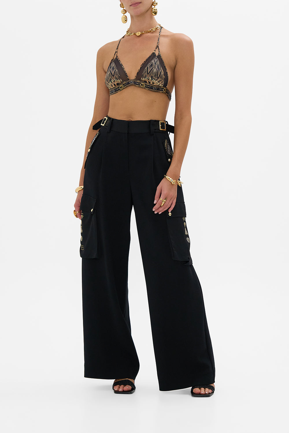 CAMILLA T-Back Bra With Trims in An Egyptian Renaissance print