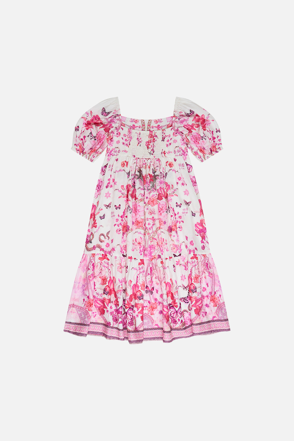 KIDS MIDI DRESS WITH PUFF SLEEVE 4-10 BOTANICAL NOVELLA