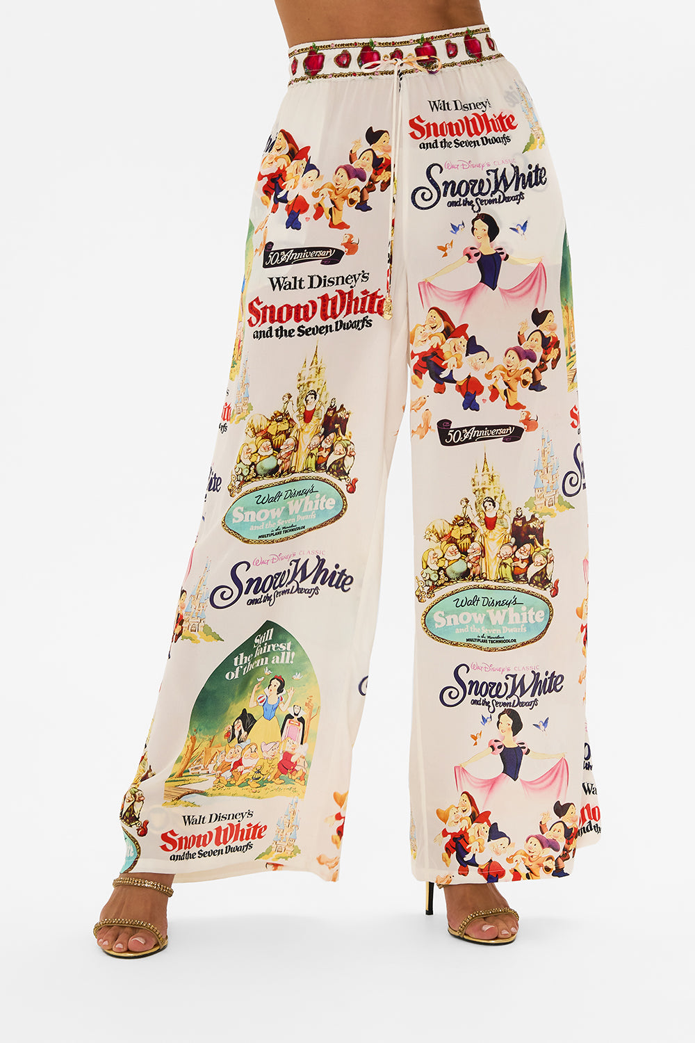 Disney CAMILLA silk pants in Princess In Print