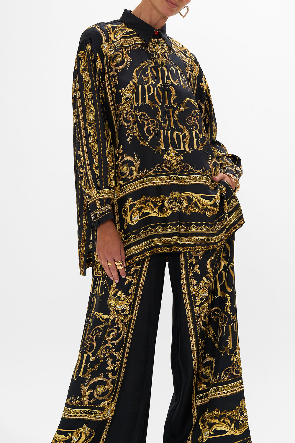 Disney CAMILLA silk shirt in Once Upon A Time print