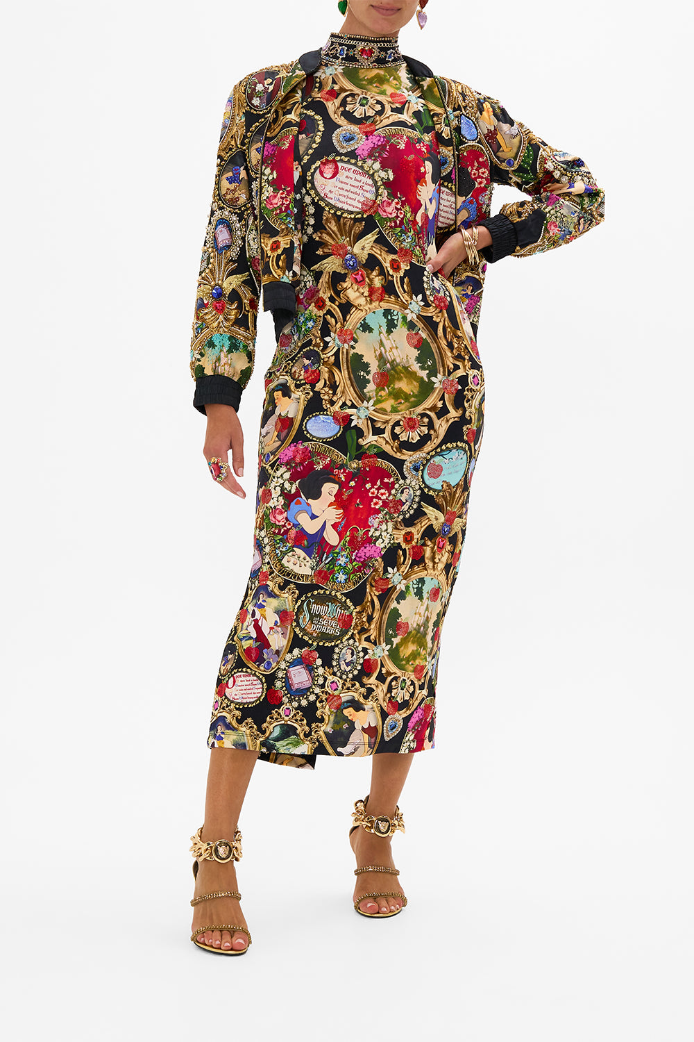 Disney CAMILLA jersey turtleneck in Happily Ever After print