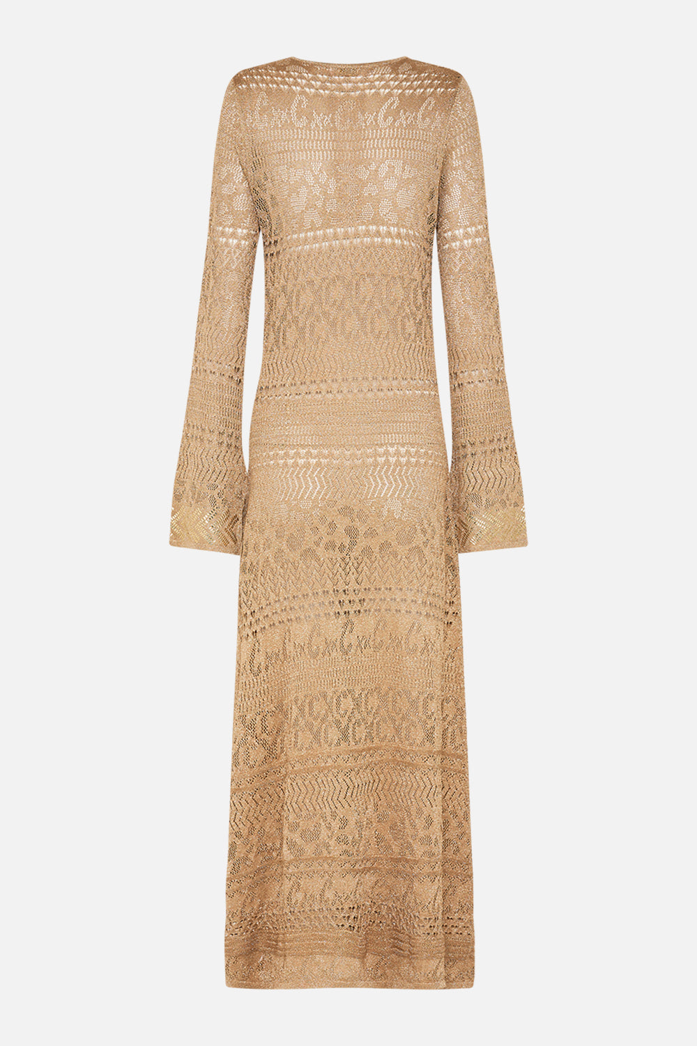 CAMILLA Gold Hardware Detail Knit Dress in Valley of the Kings Print