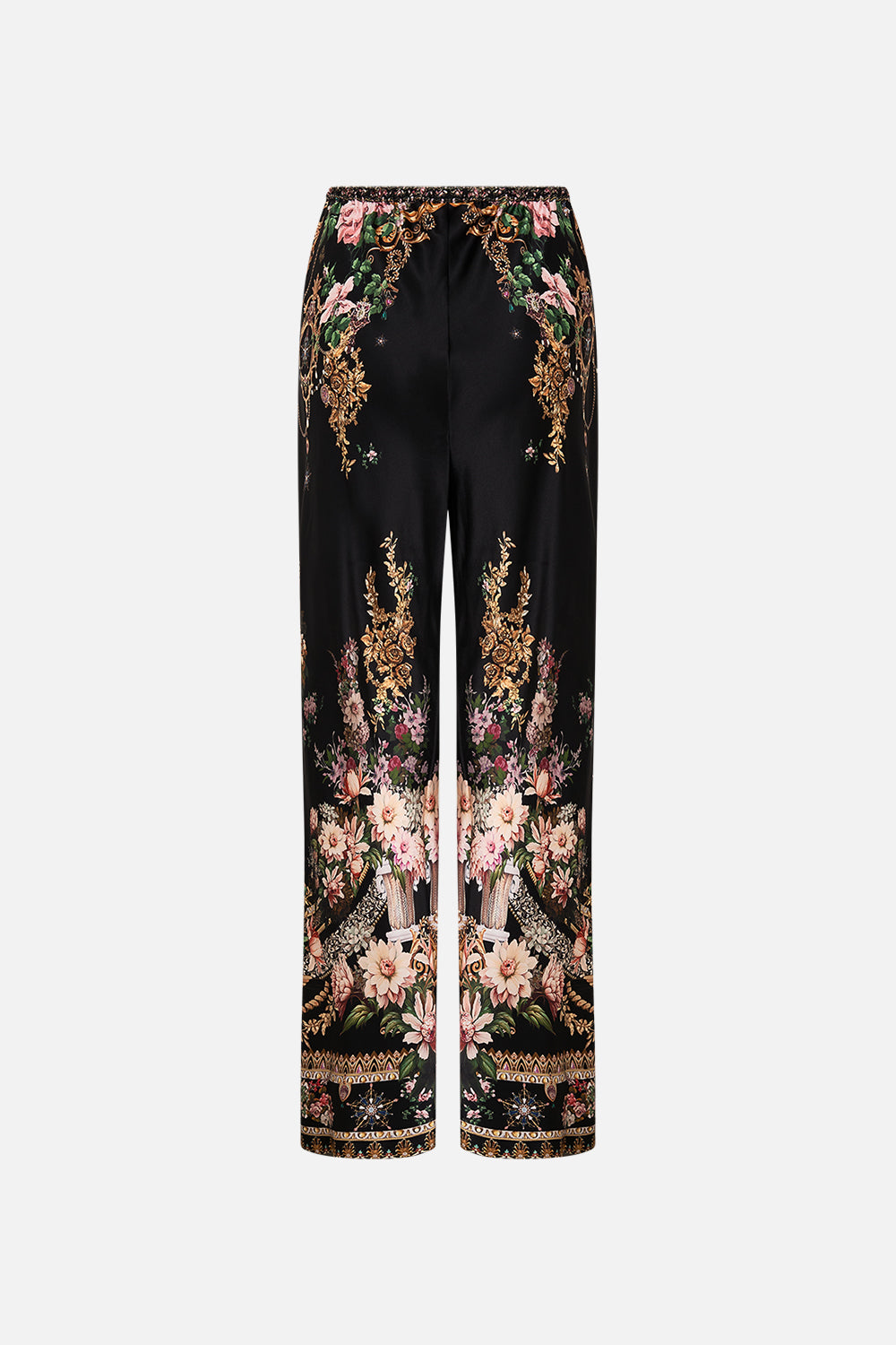 CAMILLA bias cut drawstring pant in Dyansty Daze print.
