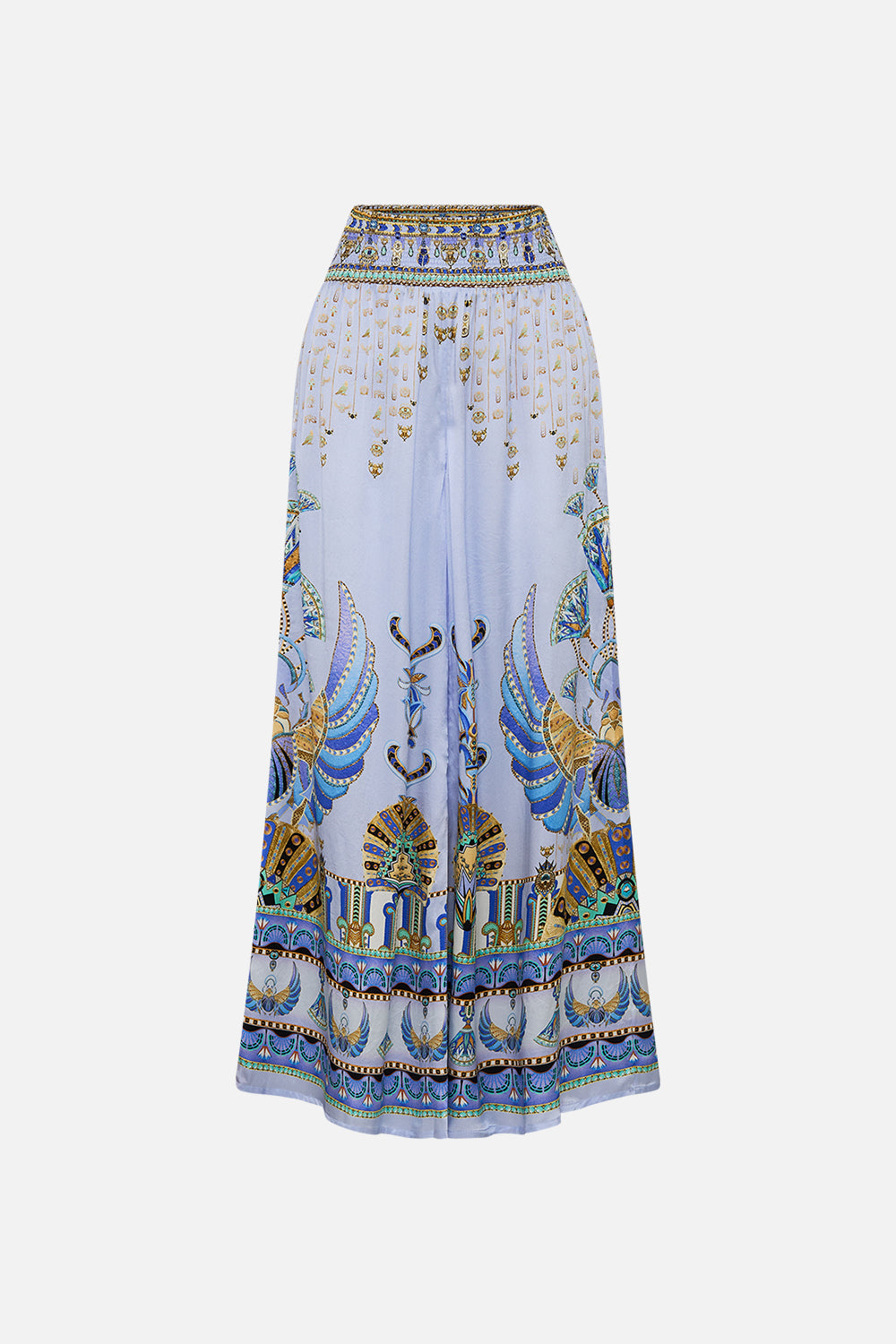 CAMILLA lilac Shirred Waist Pant in Under Scarab Skies print