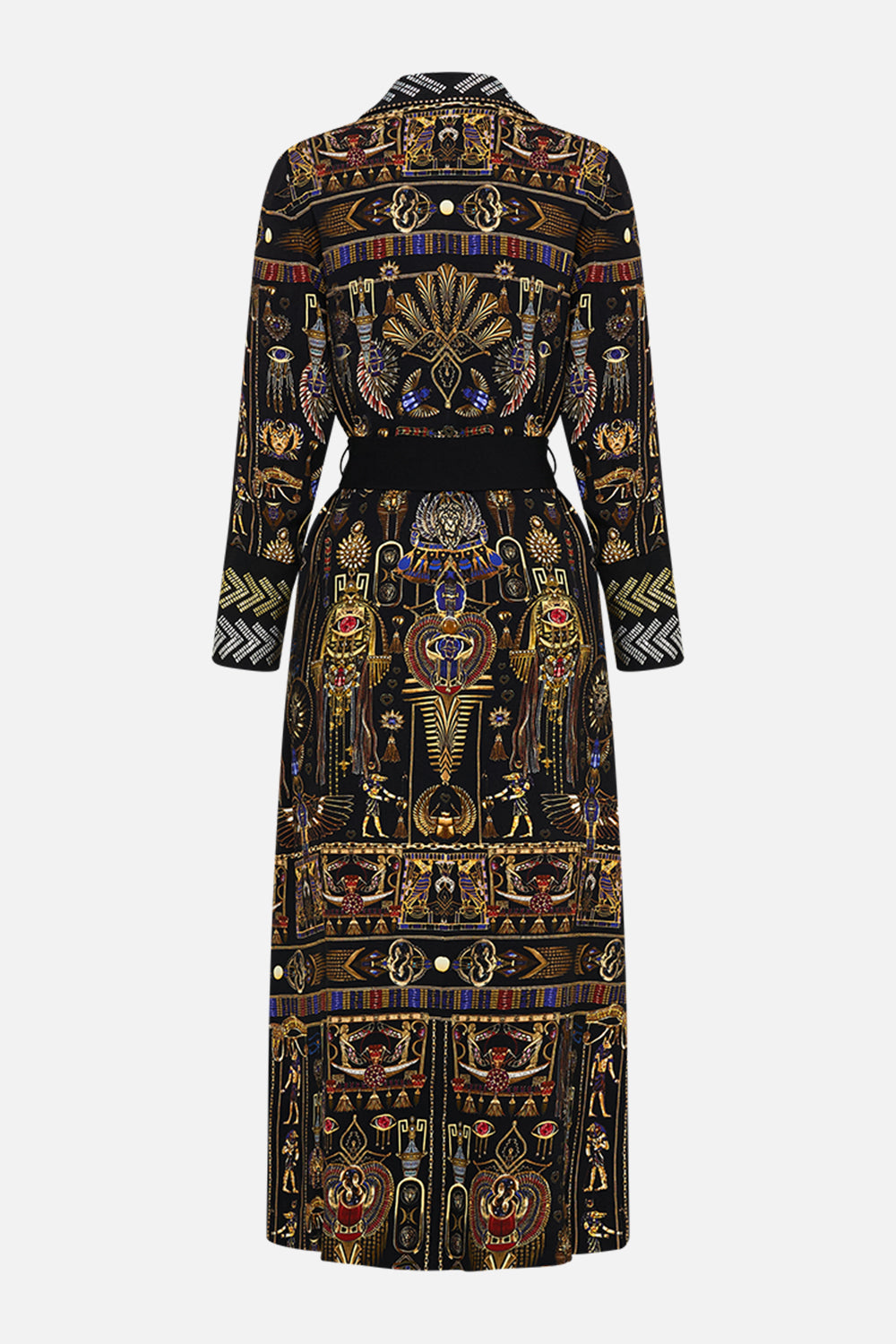 CAMILLA Cuffed Short Side Split Coat in Cartouche Kingdom print.