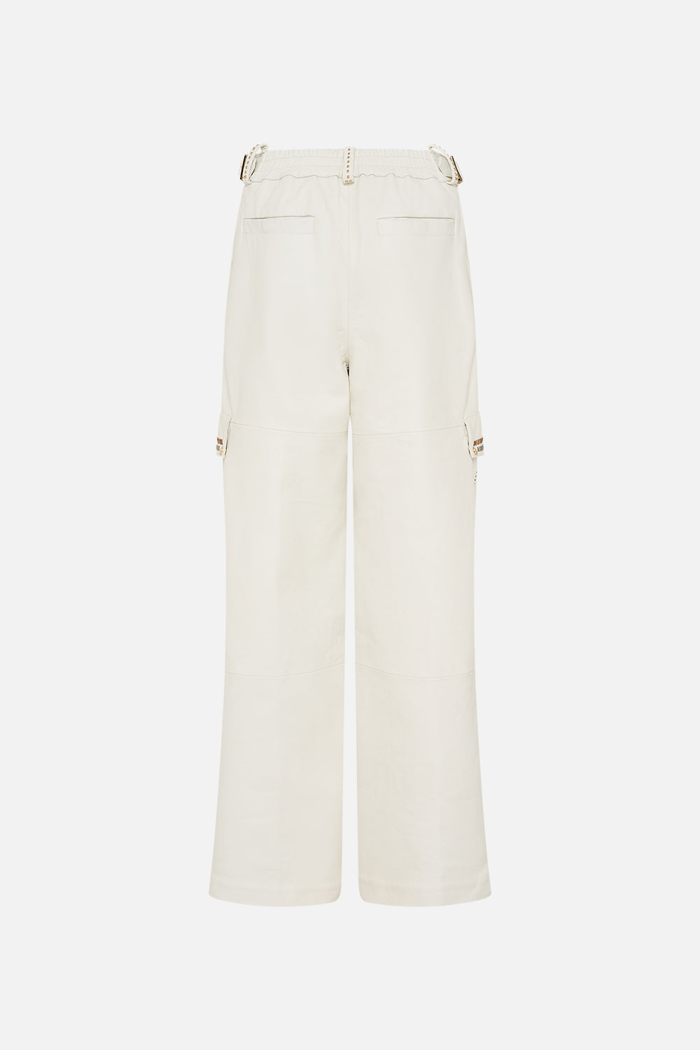 CAMILLA Black Leather Utility Pant in Valley of the Queens print