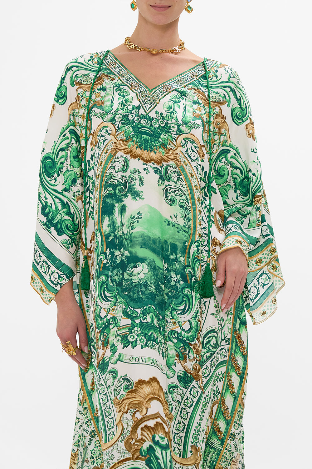 V NECK KAFTAN WITH TIES CORRIDOR OF CALM