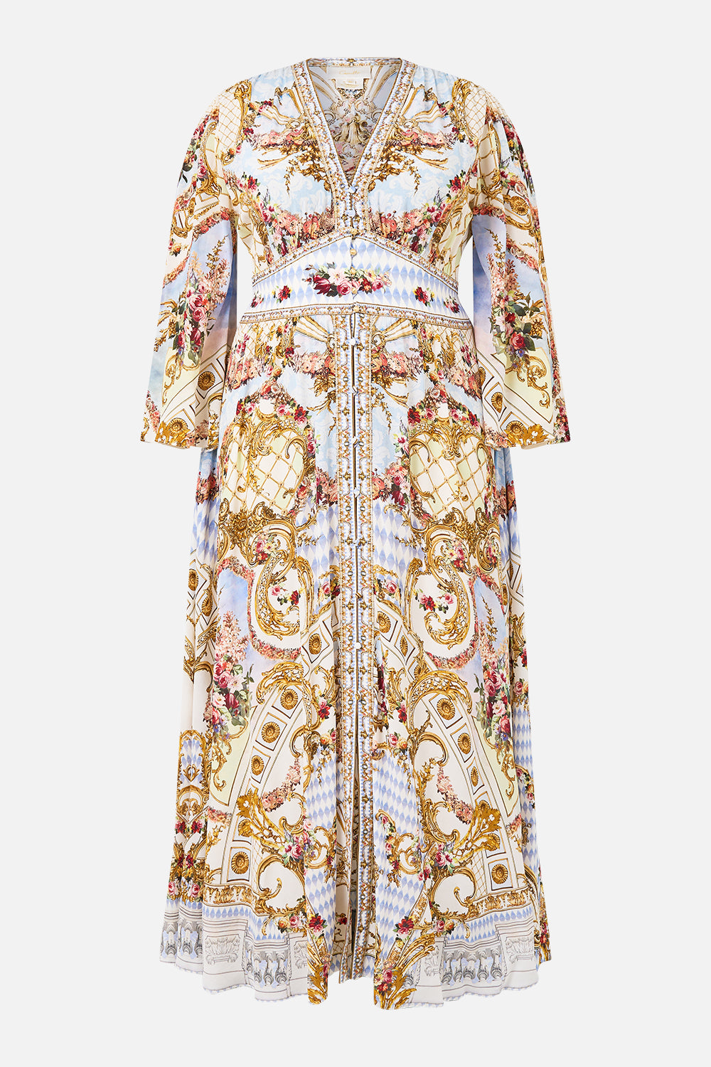 KIMONO SLEEVE DRESS WITH SHIRRING DETAIL THRONE GAMES